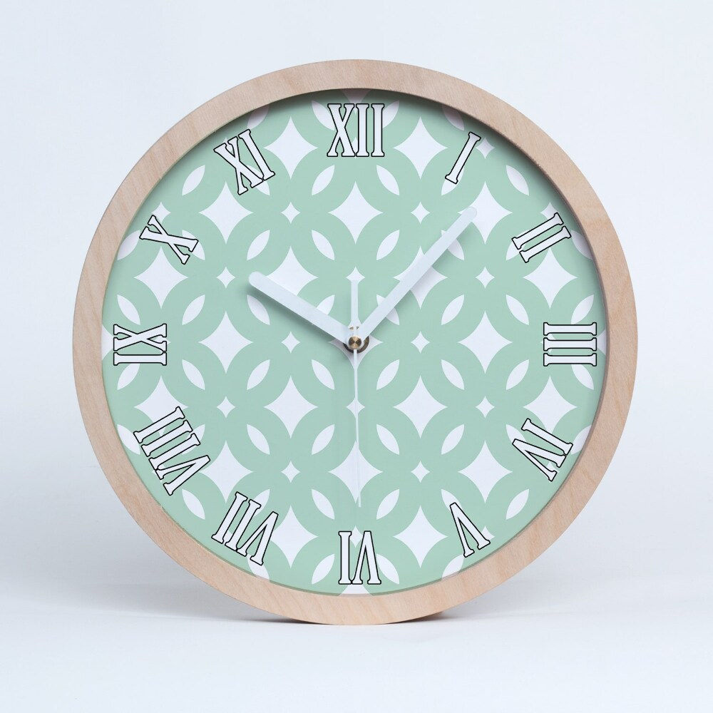 Nástěnné dřevěné hodiny Geometrické pozadí