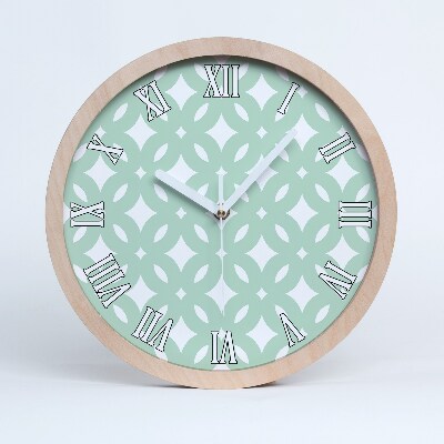 Nástěnné dřevěné hodiny Geometrické pozadí