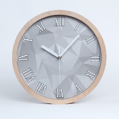 Dřevěne hodiny Abstraktní trojúhelníky