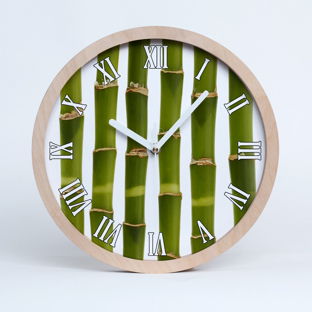 Dřevěne hodiny Výhonky na Bambua