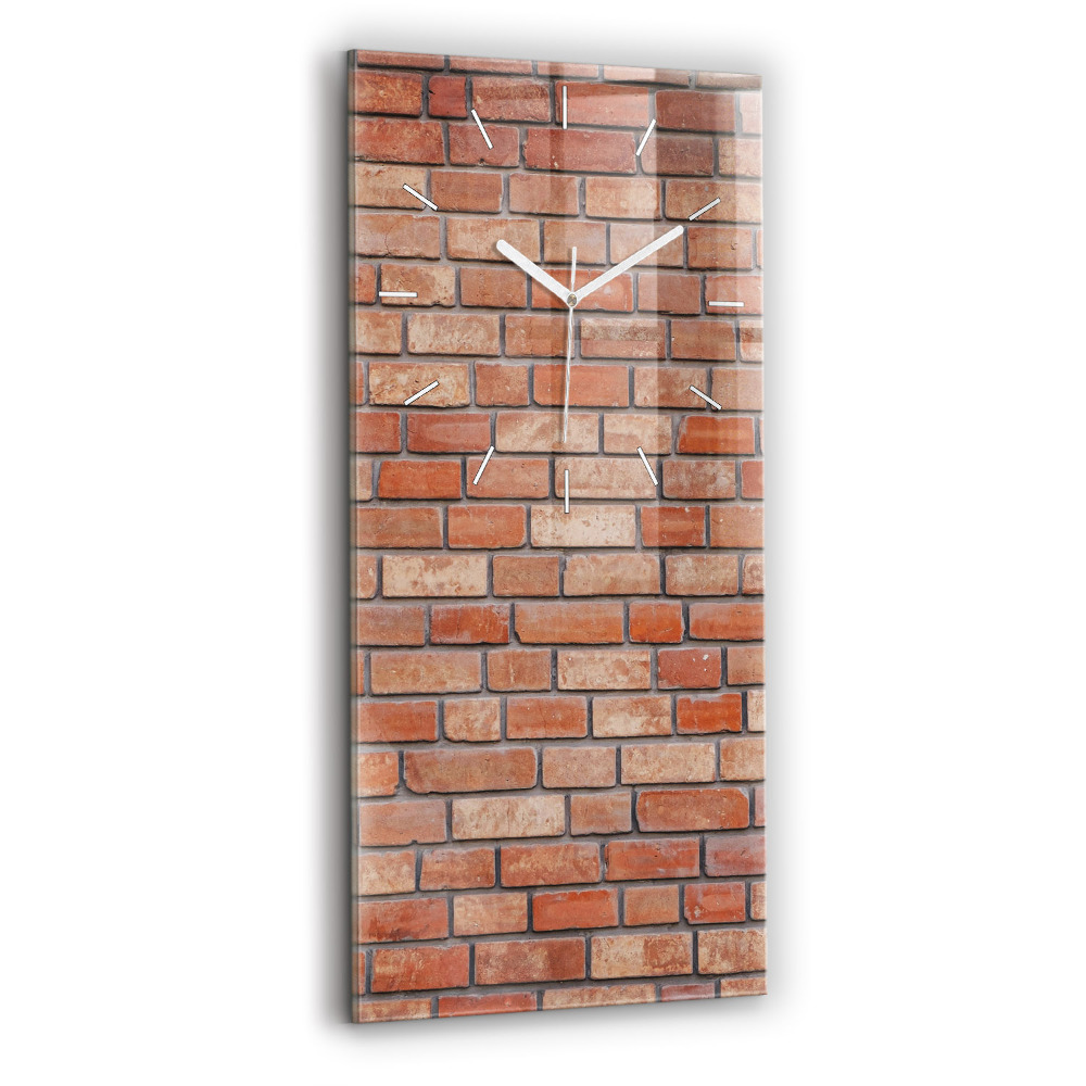 Vertikální nástěnné hodiny Cihlová zeď