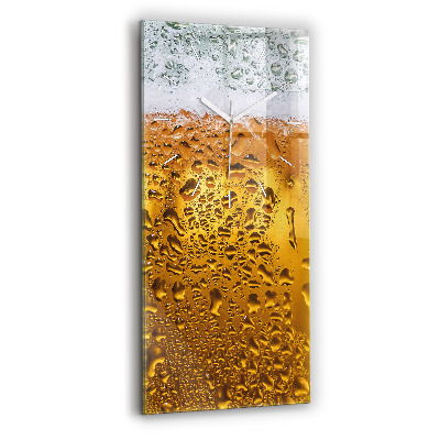 Vertikální hodiny na skle Hrnek piva