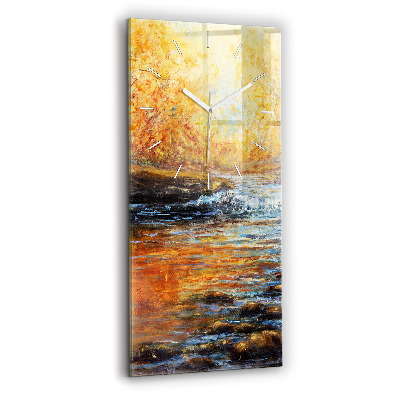 Vertikální hodiny na skle Výtvarné umění