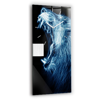 Vertikální nástěnné hodiny Divoký lev