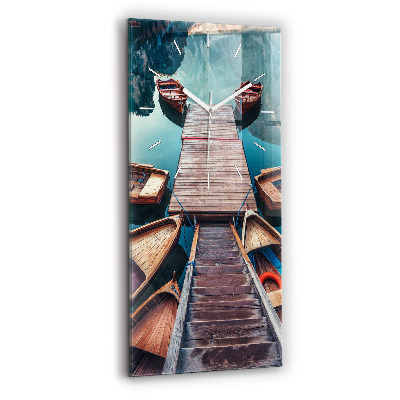 Vertikální nástěnné hodiny Most a jezero