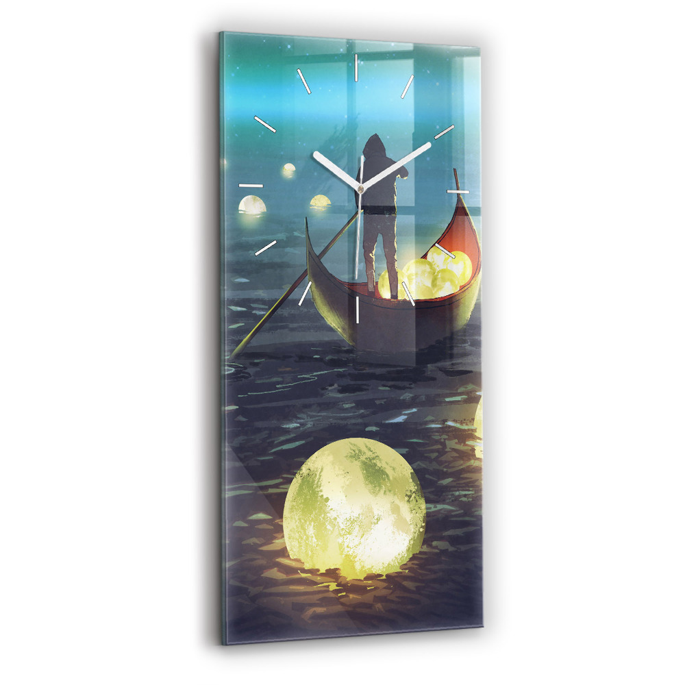 Vertikální nástěnné hodiny Abstrakce