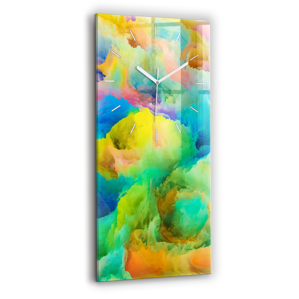 Vertikální nástěnné hodiny Fraktální textura