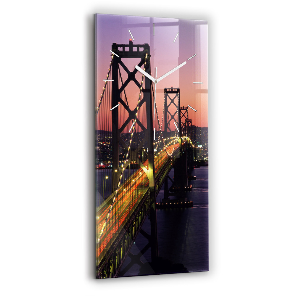 Vertikální nástěnné hodiny Západ slunce v USA