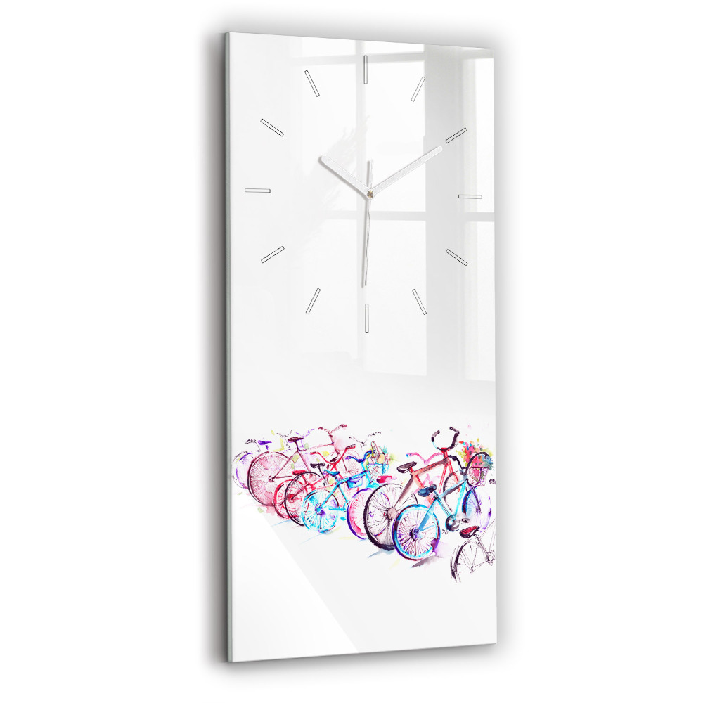 Vertikální nástěnné hodiny Barevná městská kola