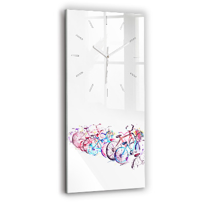 Vertikální nástěnné hodiny Barevná městská kola