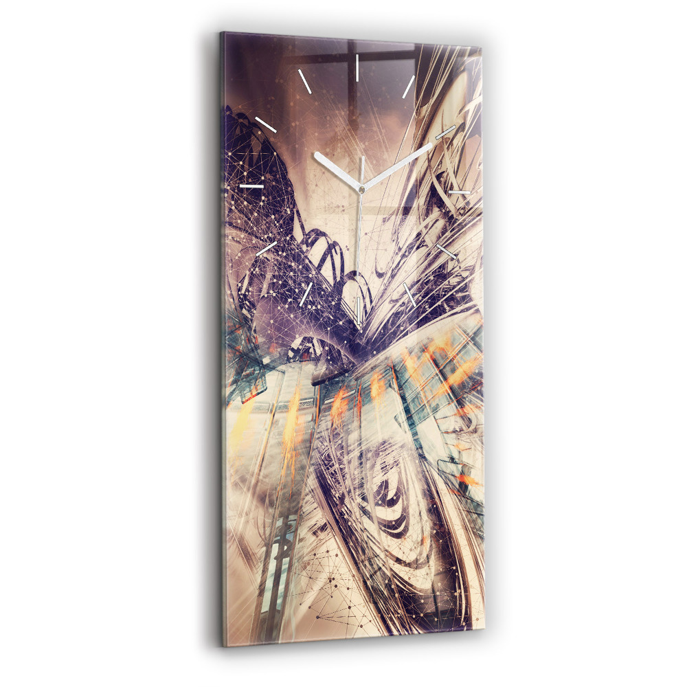 Vertikální hodiny na skle Abstraktní mechanismus