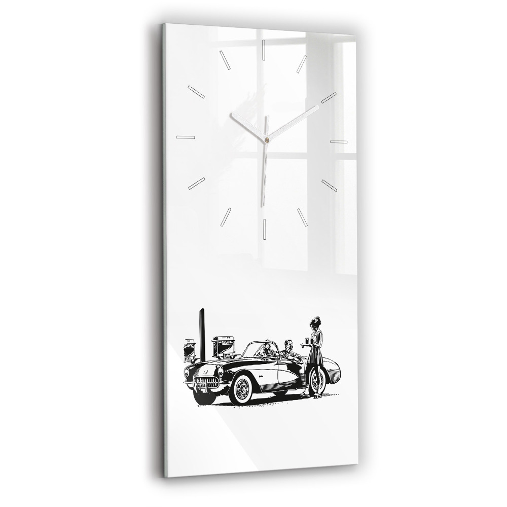 Vertikální nástěnné hodiny Retro ilustrace