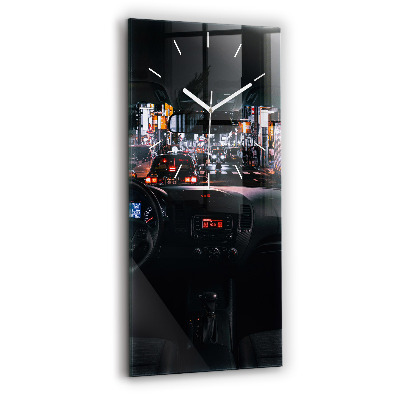Vertikální hodiny na skle Auto v Tokiu