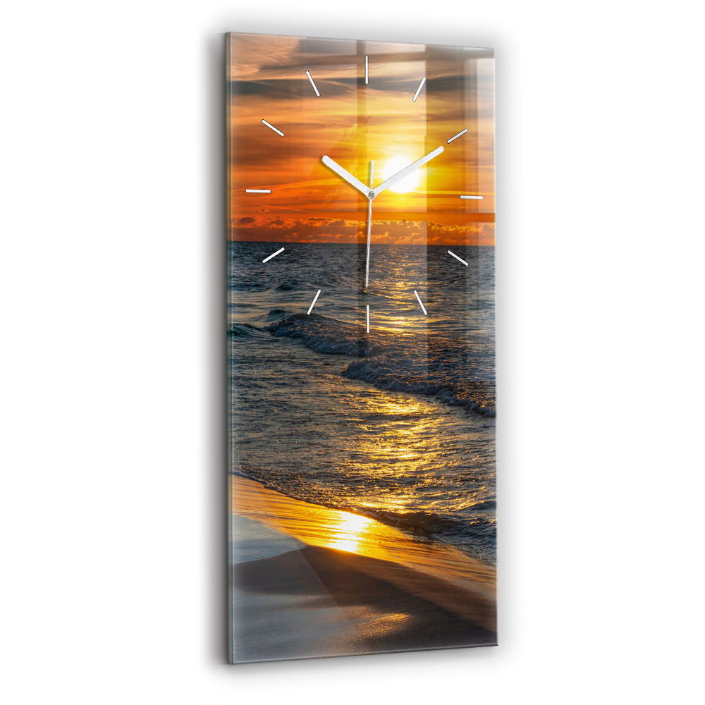 Vertikální hodiny na skle Władysławowo Baltské moře