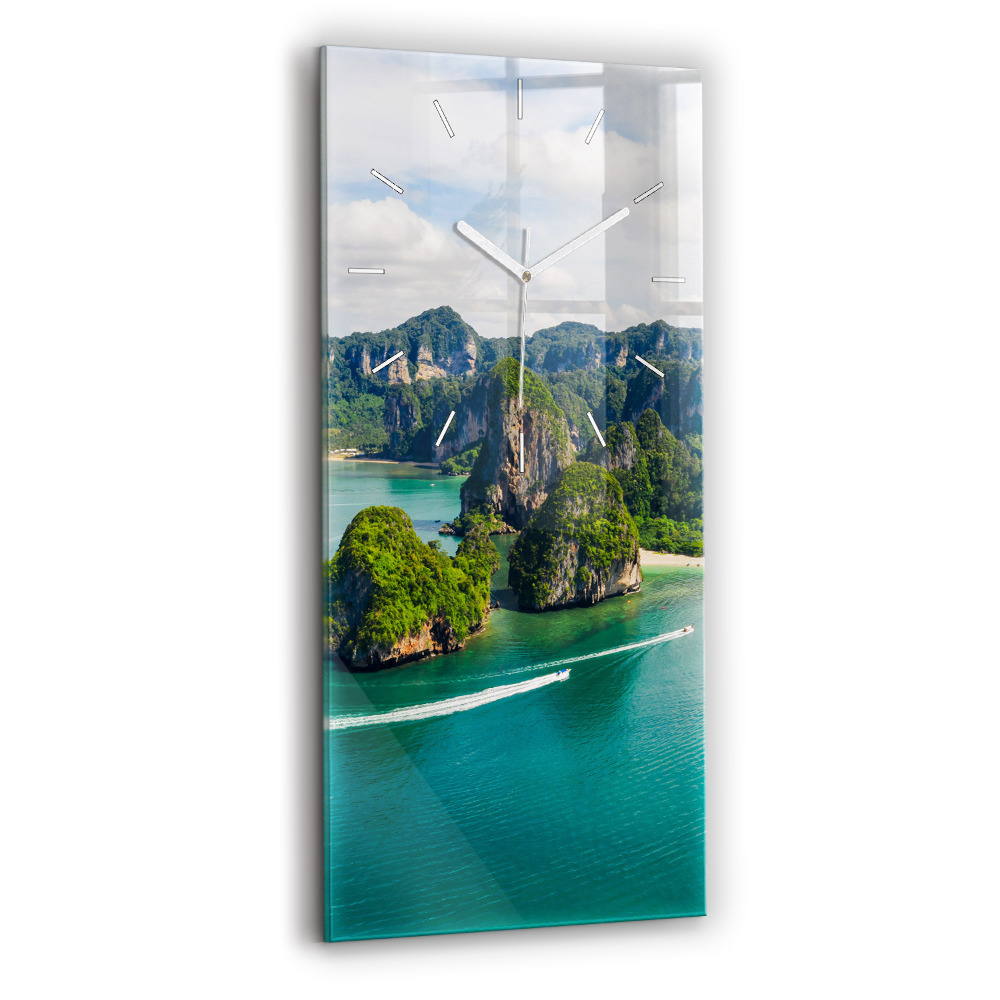 Vertikální nástěnné hodiny Ostrov v Thajsku