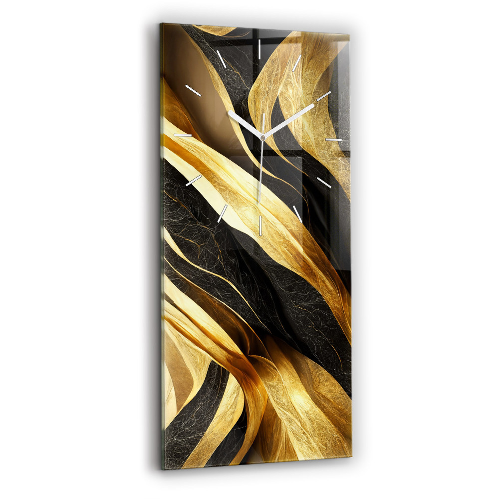Vertikální hodiny na skle Elegantní abstrakce
