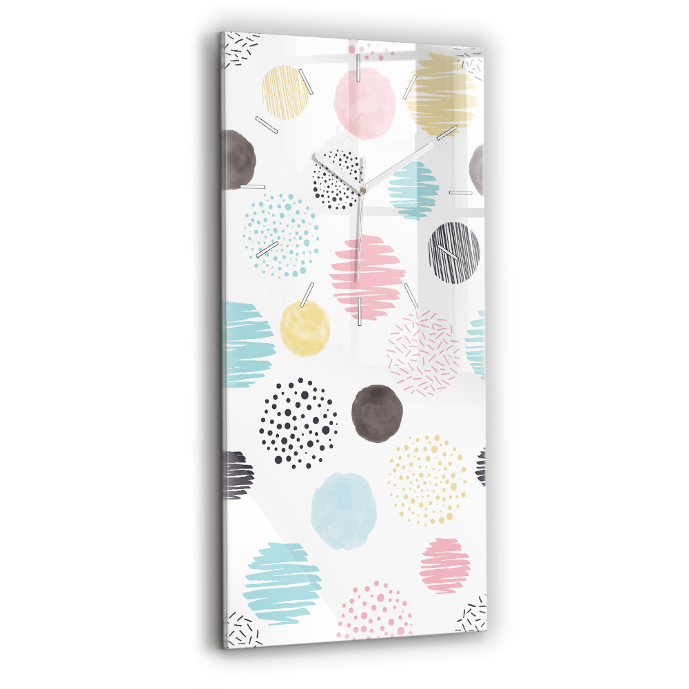 Vertikální nástěnné hodiny Geometrický vzor