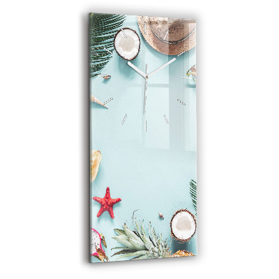 Vertikální nástěnné hodiny Letní kompozice