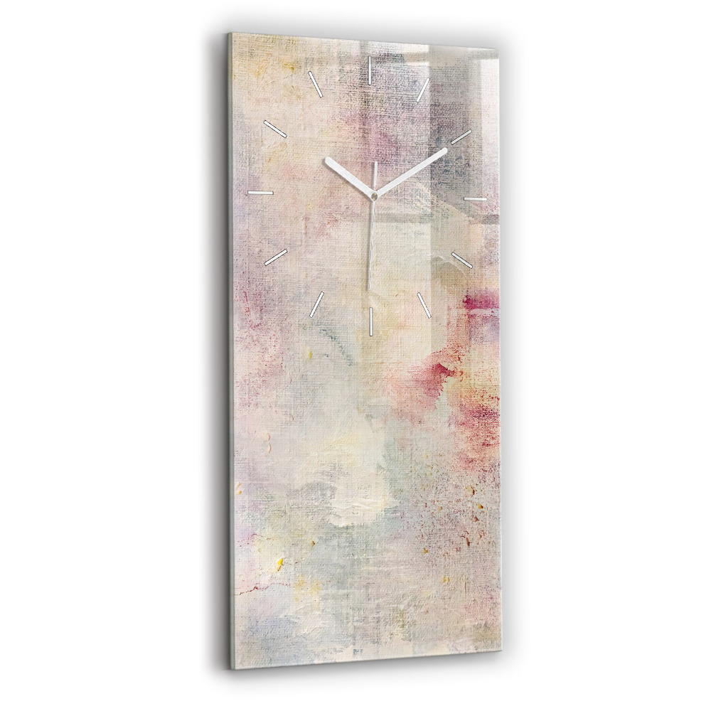 Vertikální nástěnné hodiny Malovaná abstrakce