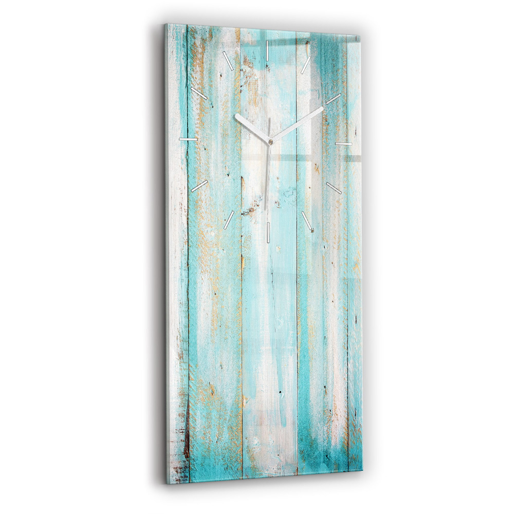 Vertikální nástěnné hodiny Modrá prkna