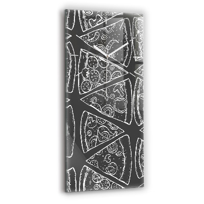 Vertikální nástěnné hodiny Malovaná pizza