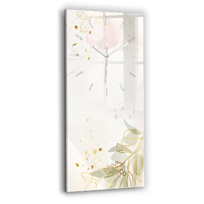 Vertikální hodiny na skle Pastelová abstrakce