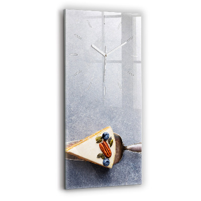 Vertikální hodiny na skle Kousek dortu