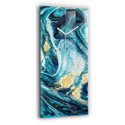 Vertikální hodiny na skle Abstraktní mramor