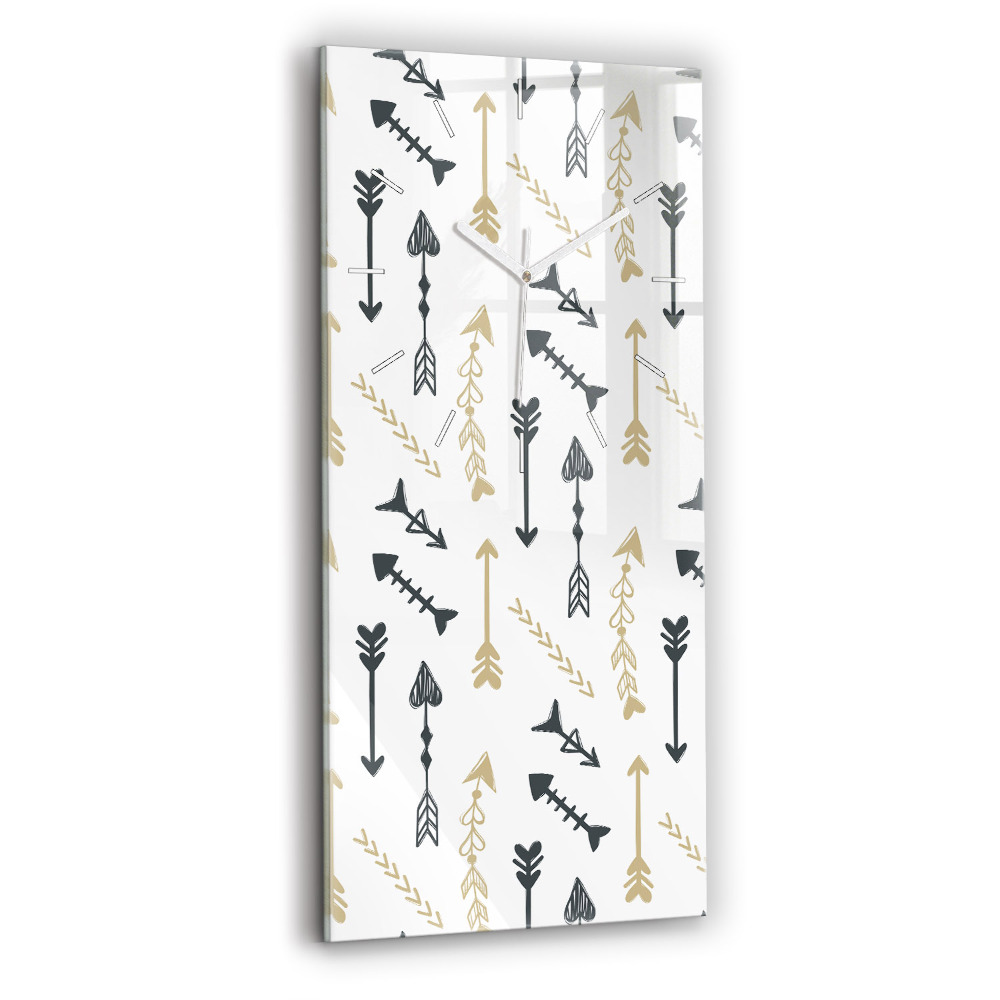 Vertikální nástěnné hodiny Geometrický hipsterský vzor