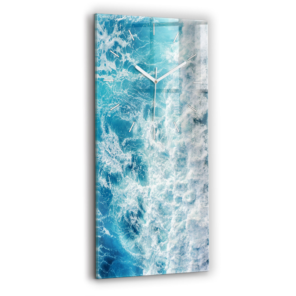 Vertikální nástěnné hodiny Vlny oceánu