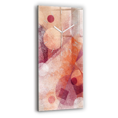 Vertikální hodiny na skle Geometrická abstrakce