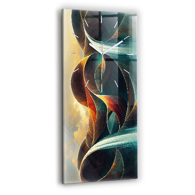 Vertikální hodiny na skle Tekoucí vodopád