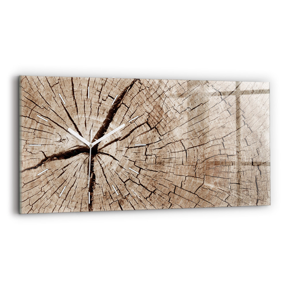 Horizontální nástěnné hodiny Kmen starého dřeva