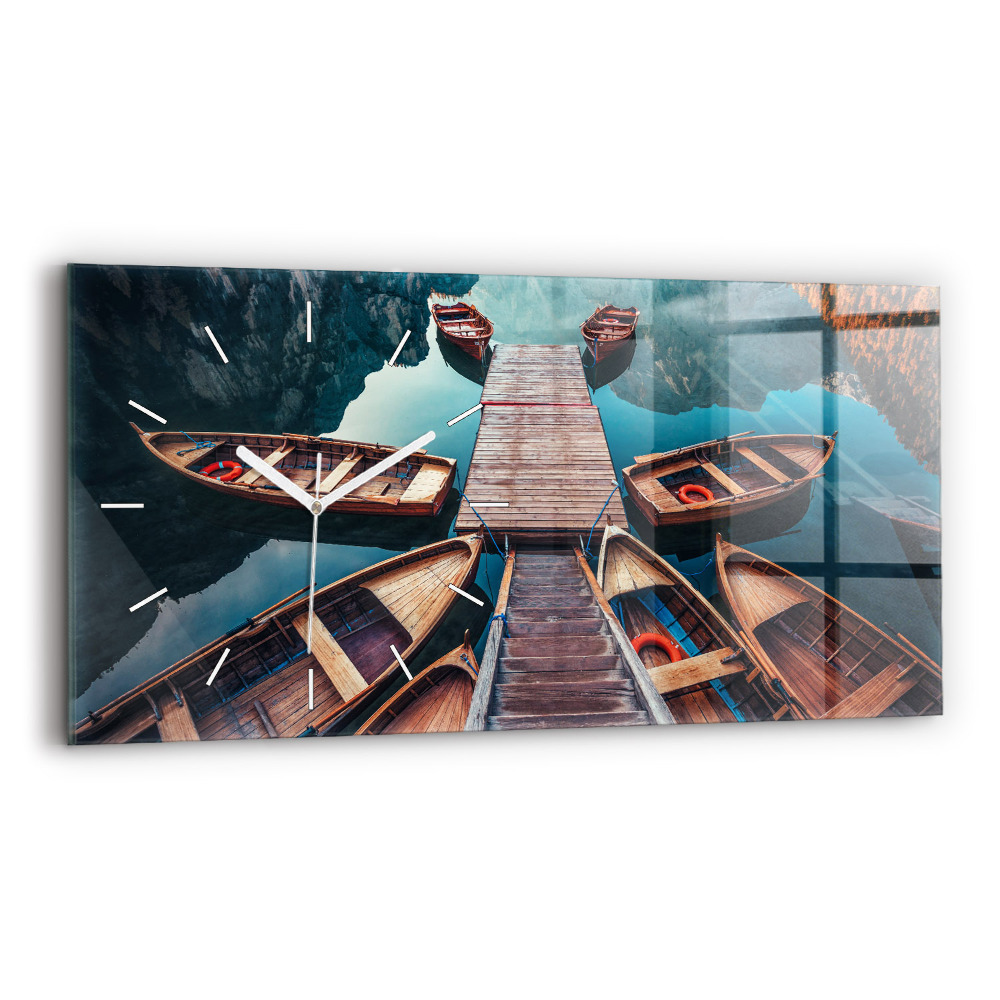 Horizontální nástěnné hodiny Plošina a jezero