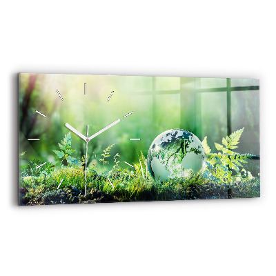 Horizontální nástěnné hodiny Zeměkoule