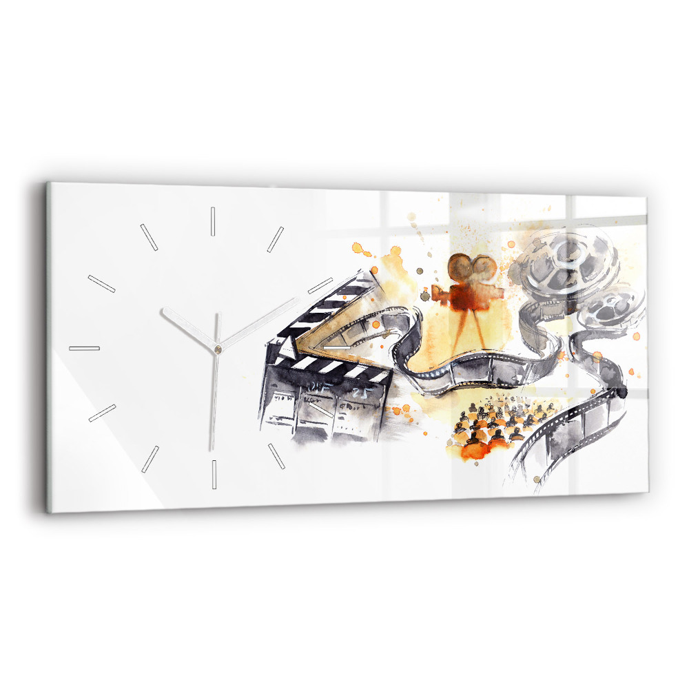 Horizontální nástěnné hodiny Filmová kamera