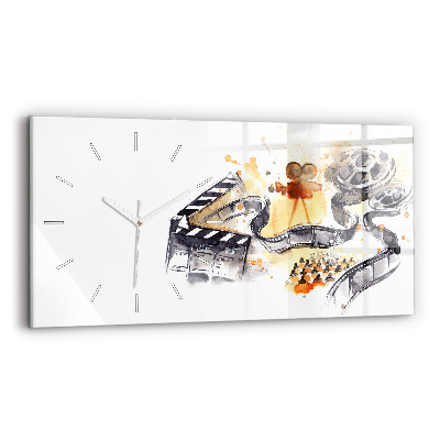 Horizontální nástěnné hodiny Filmová kamera