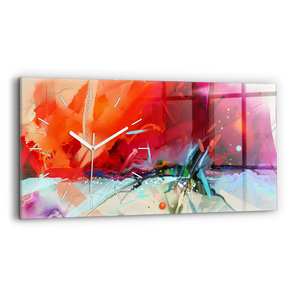 Horizontální skleněné hodiny nástěnné Řady koření