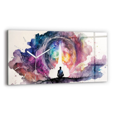 Horizontální skleněné hodiny nástěnné Životní styl meditace