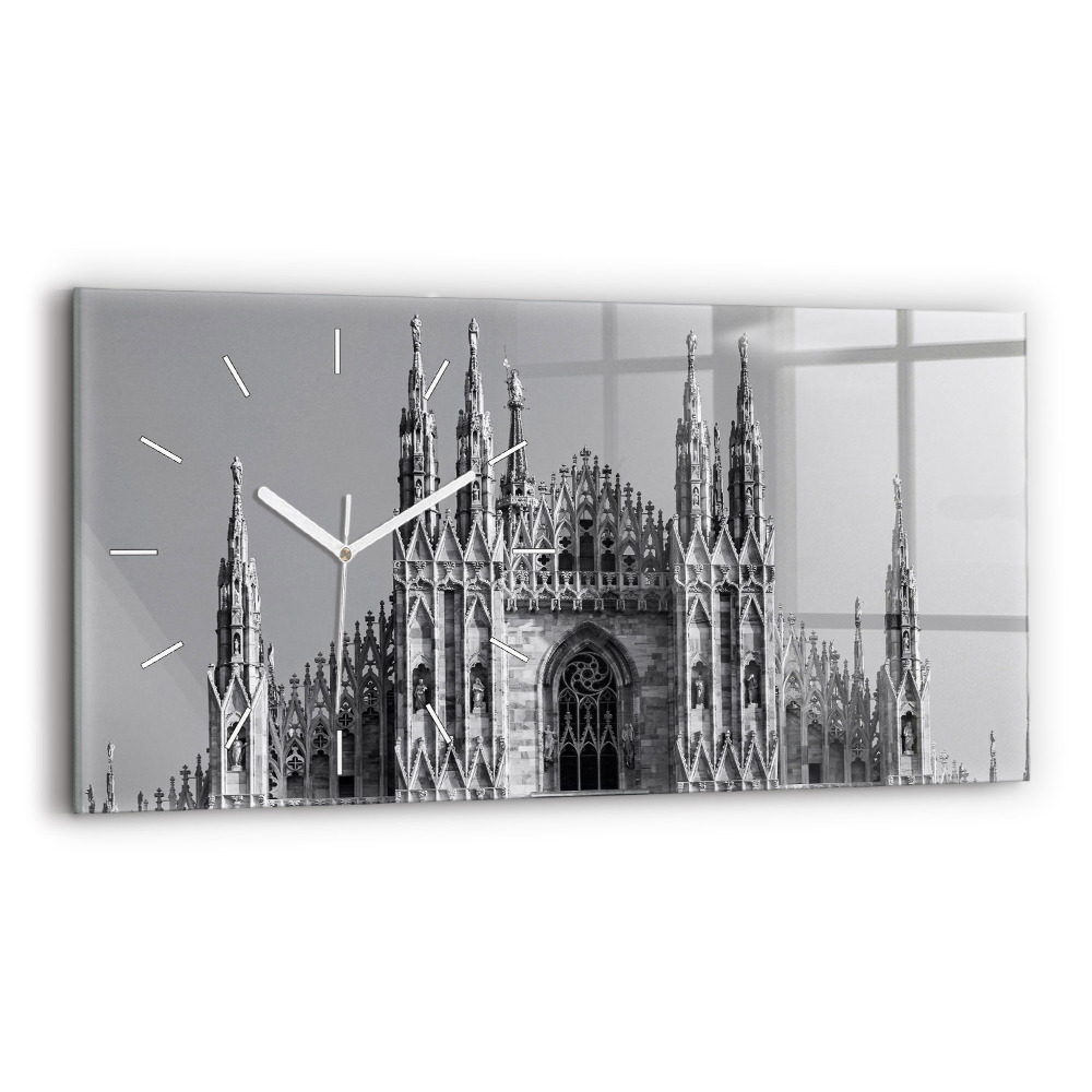 Horizontální skleněné hodiny nástěnné Katedrála Duomo Di Milano