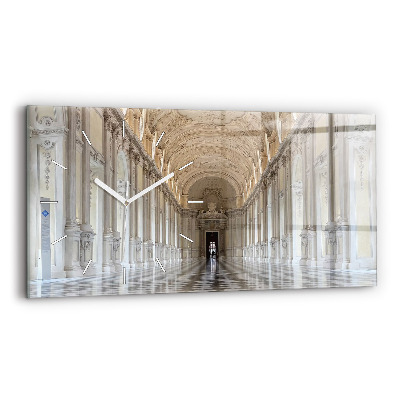 Horizontální skleněné hodiny nástěnné Muzeum La Veneria Reale