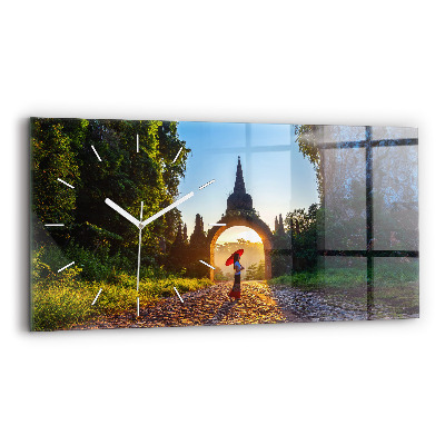 Horizontální nástěnné hodiny Park Surat Thani v Thajsku