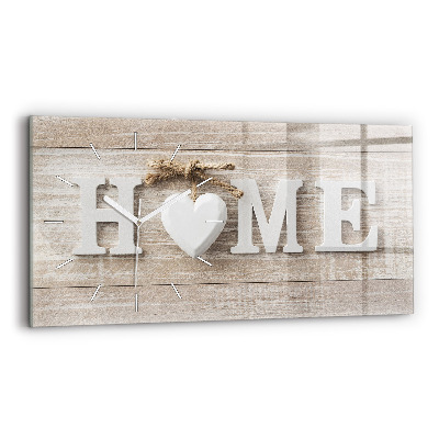 Horizontální nástěnné hodiny Nápis na domě