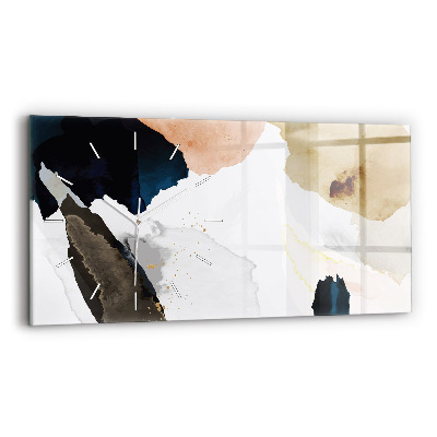 Horizontální skleněné hodiny nástěnné Skvrny abstraktní
