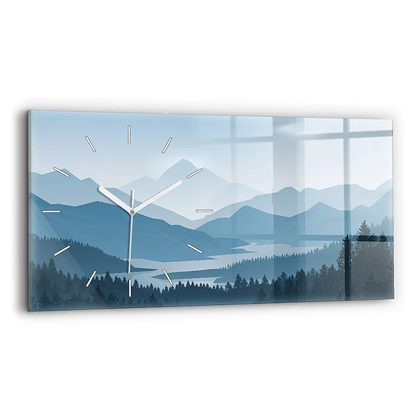 Horizontální nástěnné hodiny Hornatá krajina