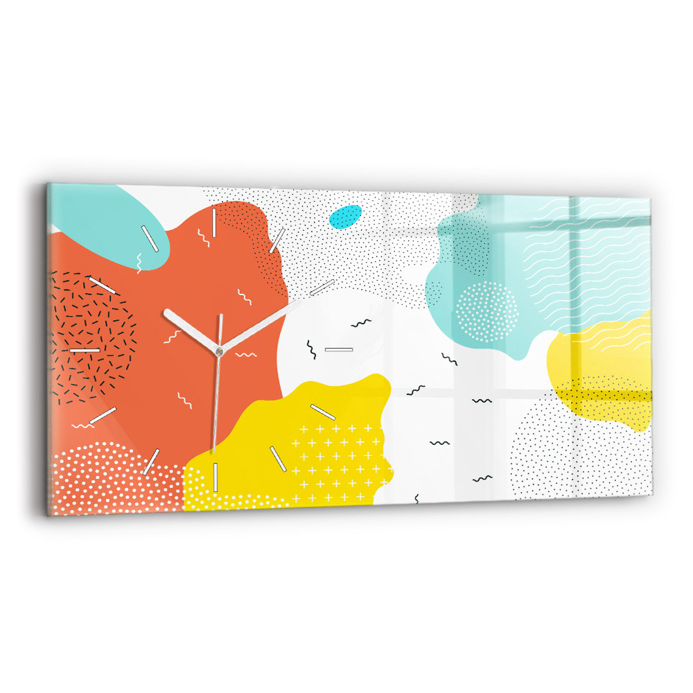 Horizontální nástěnné hodiny POP abstraktní