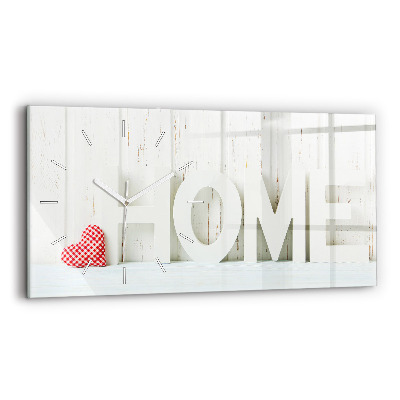 Horizontální nástěnné hodiny Nápis na domě
