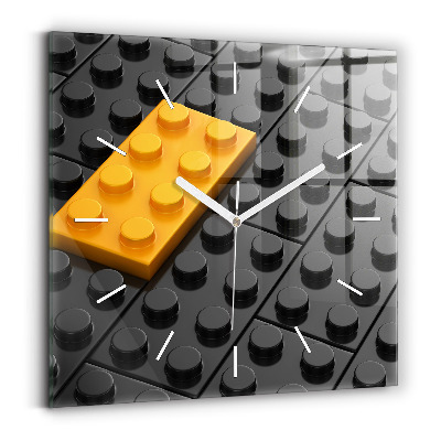 Skleněné nástěnné hodiny čtvercové Kvádry na hraní