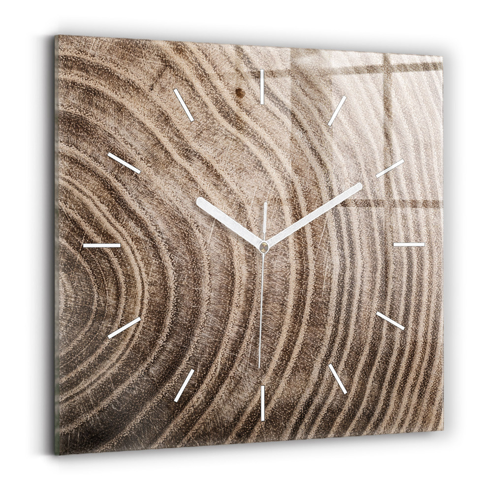 Hodiny na skle čtvercové Kmen stromu