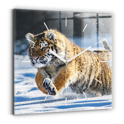 Skleněné nástěnné hodiny čtvercové Odvážný krok vpřed